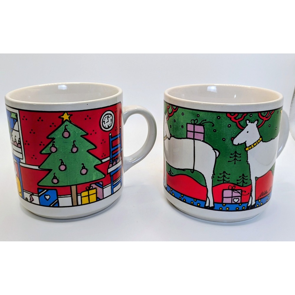 Vintage Alan Wood Houze Holiday Mugs Christmas Cheer